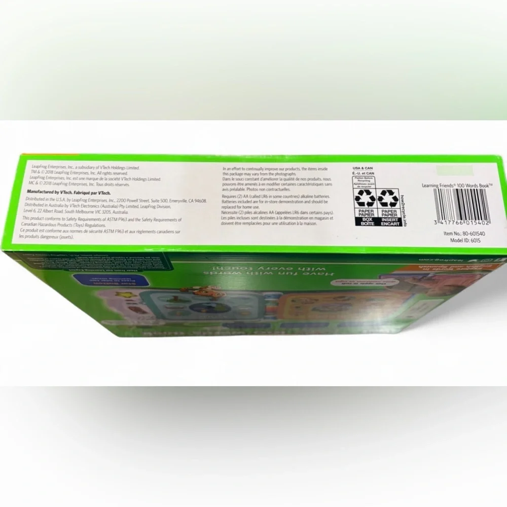 LeapFrog 100 Words Interactive Learning Book Bilingual English Spanish Toy NEW